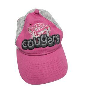 BYU Cougars Youth Trucker Hat Pink Mesh Back Embroidered‎ New Era FLAWED